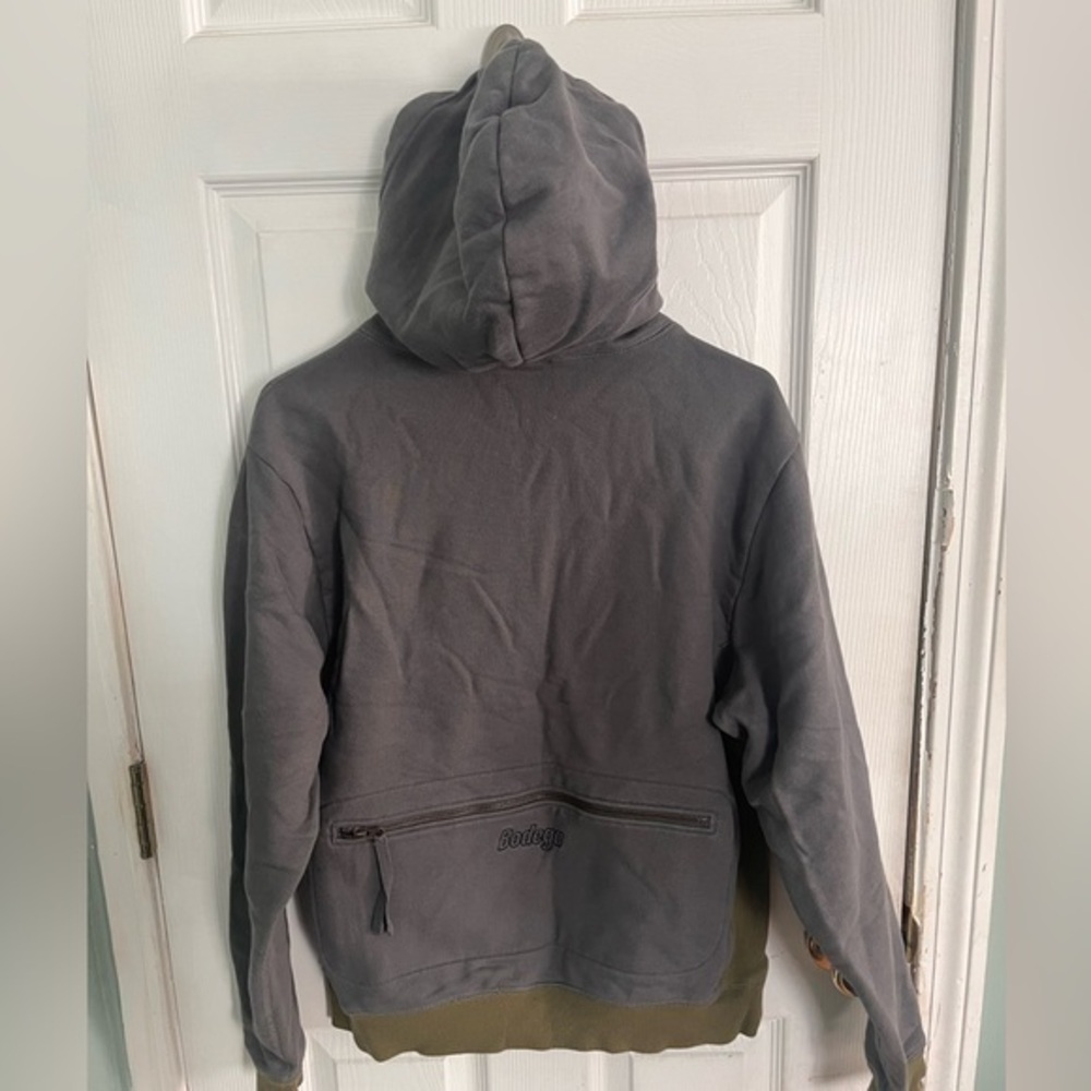 Bodega Quarter Zip Logo Hoodie Medium
